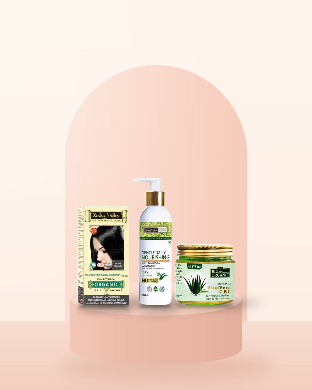Občutljivo lasišče — darilni set: botanična barva, vsakodnevni šampon in aloe gel